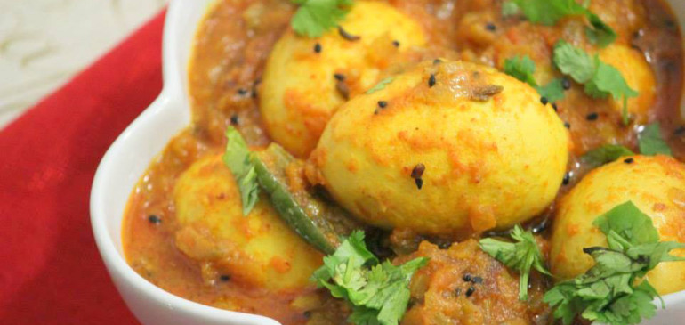Achari anda ( Pickled egg curry)