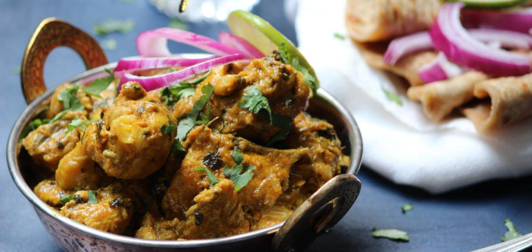 Methi Murg ( Chicken cooked with Fenugreek leaves )