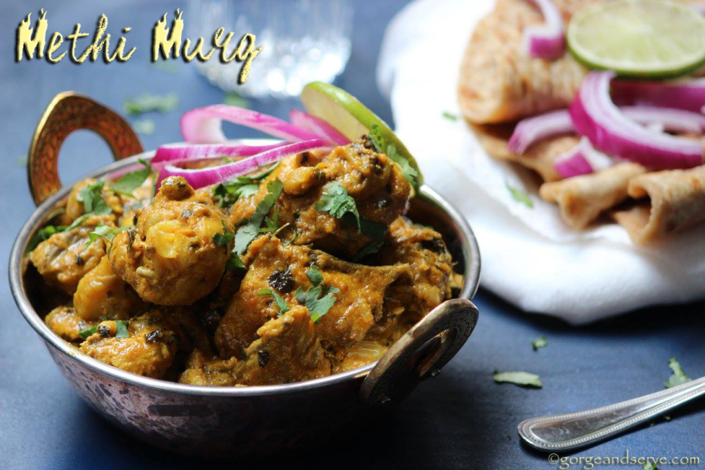 Methi Murg ( Chicken cooked with Fenugreek leaves ) – Gorge & Serve